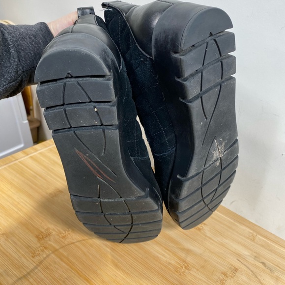 Sole sensibility flex sole black suede & leather quilted ankle boots winter warm - Picture 6 of 11